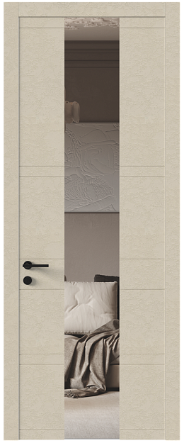 Межкомнатная дверь Tivoli Ж-2, Со стеклом (ДО), цвет - Версилк крем