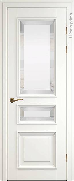 Межкомнатная дверь Imperia-R LUX, цвет - Бежевая эмаль (RAL 9010), Со стеклом (ДО)