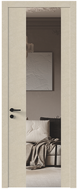 Межкомнатная дверь Tivoli Е-1, Со стеклом (ДО), цвет - Версилк крем
