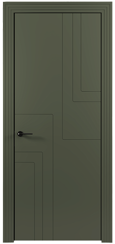 Дверь Futuro Moderno Серый Мох эмаль (RAL 7003) без стекла