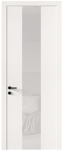 Дверь Tivoli Ж-1 Белоснежная мягкая шагрень со стеклом