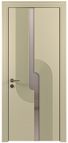 Дверь Cascato Moderno Серо-оливковая эмаль (RAL 7032) без стекла