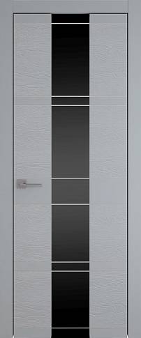 Дверь Tivoli Ж-2 Серебристо-серая эмаль-эмаль по шпону (RAL 7045) со стеклом