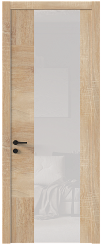 Дверь Tivoli Е-1 Дуб сонома светлый со стеклом