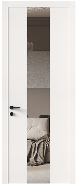 Межкомнатная дверь Tivoli Ж-1, Со стеклом (ДО), цвет - Белоснежная мягкая шагрень