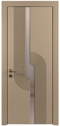 Дверь Cascato Moderno Серое Льняное волокно эмаль (RAL 075-70-10) без стекла