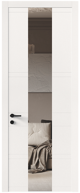 Межкомнатная дверь Tivoli Ж-2, Со стеклом (ДО), цвет - Белоснежная мягкая шагрень