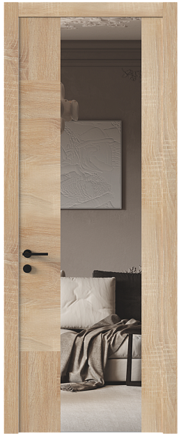 Межкомнатная дверь Tivoli Е-1, Со стеклом (ДО), цвет - Дуб сонома светлый