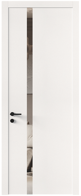 Межкомнатная дверь Tivoli Д-1, Без стекла (ДГ), цвет - Белоснежная мягкая шагрень