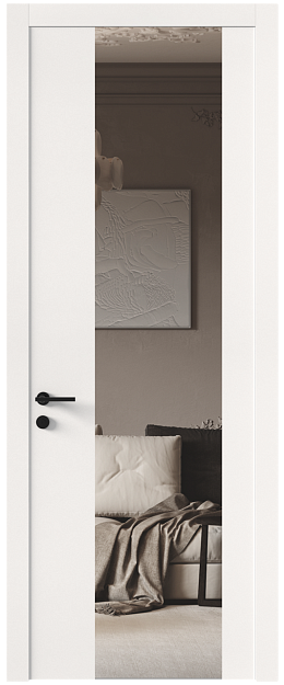Межкомнатная дверь Tivoli Е-1, Со стеклом (ДО), цвет - Белоснежная мягкая шагрень