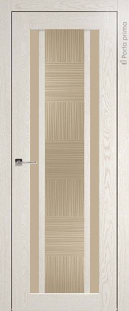 Межкомнатная дверь Palazzo, цвет - Белый ясень (nano-flex), Со стеклом (ДО)