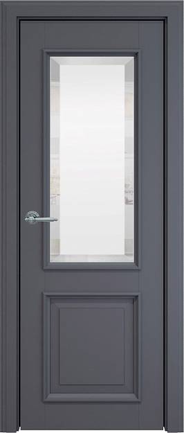 Межкомнатная дверь Dinastia LUX, цвет - Графитово-серая эмаль (RAL 7024), Со стеклом (ДО)