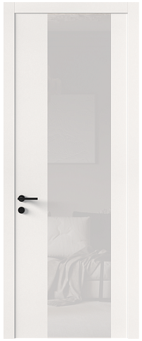 Дверь Tivoli Е-1 Белоснежная мягкая шагрень со стеклом