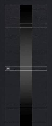 Дверь Tivoli Ж-4 Черная эмаль по шпону (RAL 9004) со стеклом