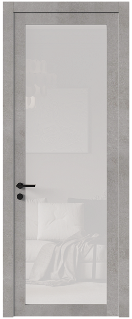 Межкомнатная дверь Tivoli З-1, Со стеклом (ДО), цвет - Белый камень