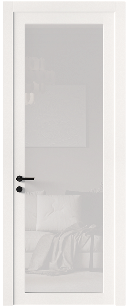 Межкомнатная дверь Tivoli З-1, Со стеклом (ДО), цвет - Белоснежная мягкая шагрень